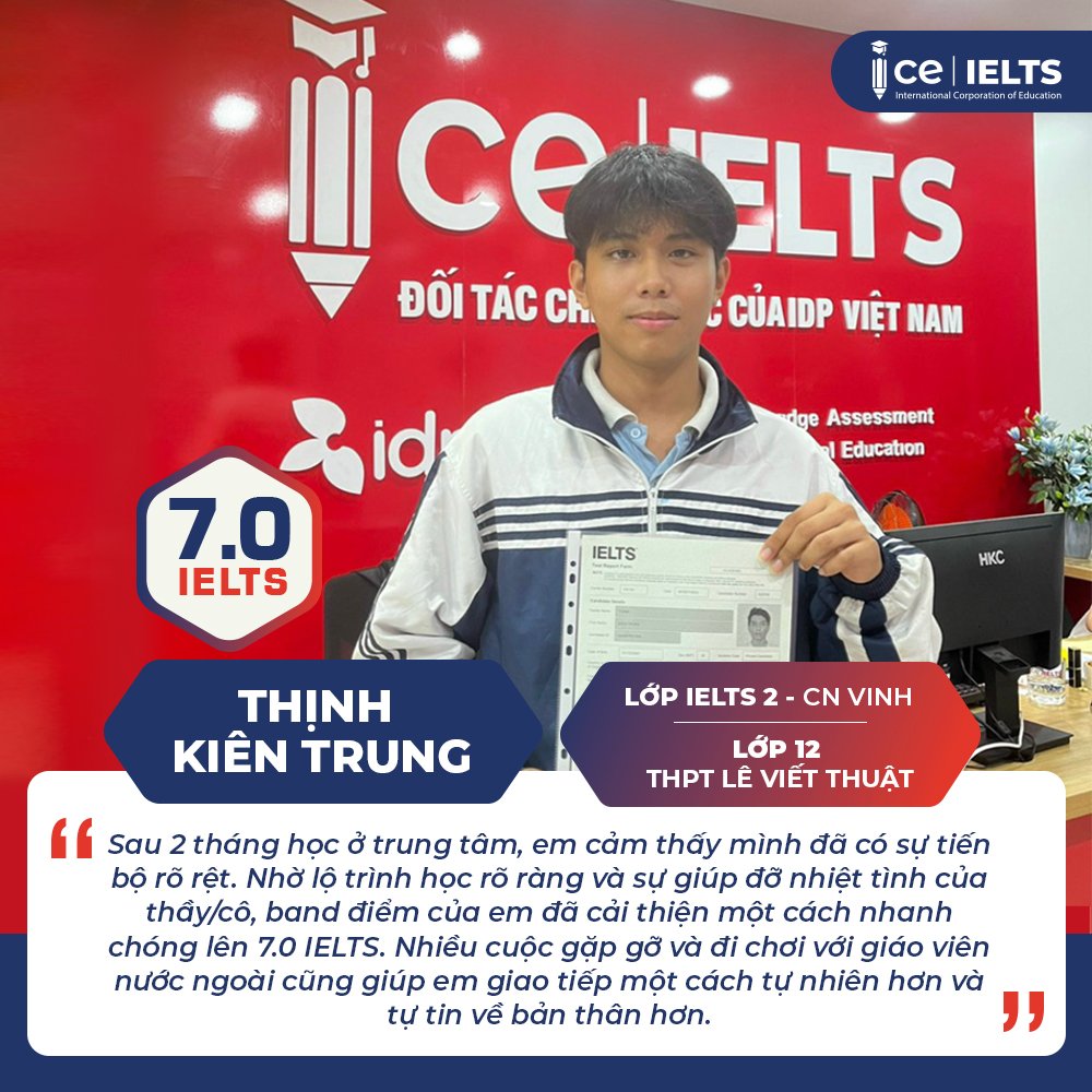 Trịnh Kiên Trung - 7.0 IELTS